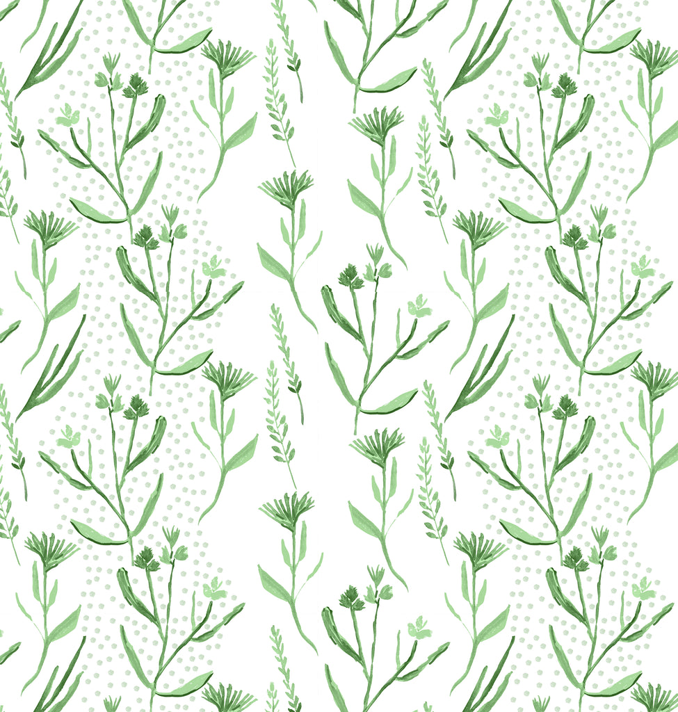 Iris Dot Green Linen Cotton