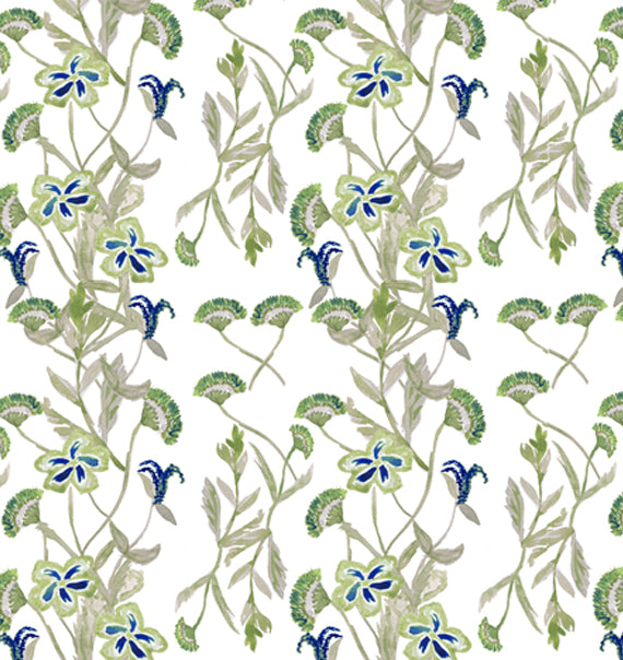 Mystic Green Navy Linen