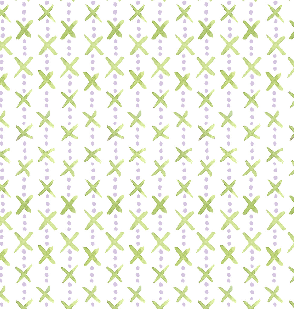 Overdot Lime Lilac Linen Cotton