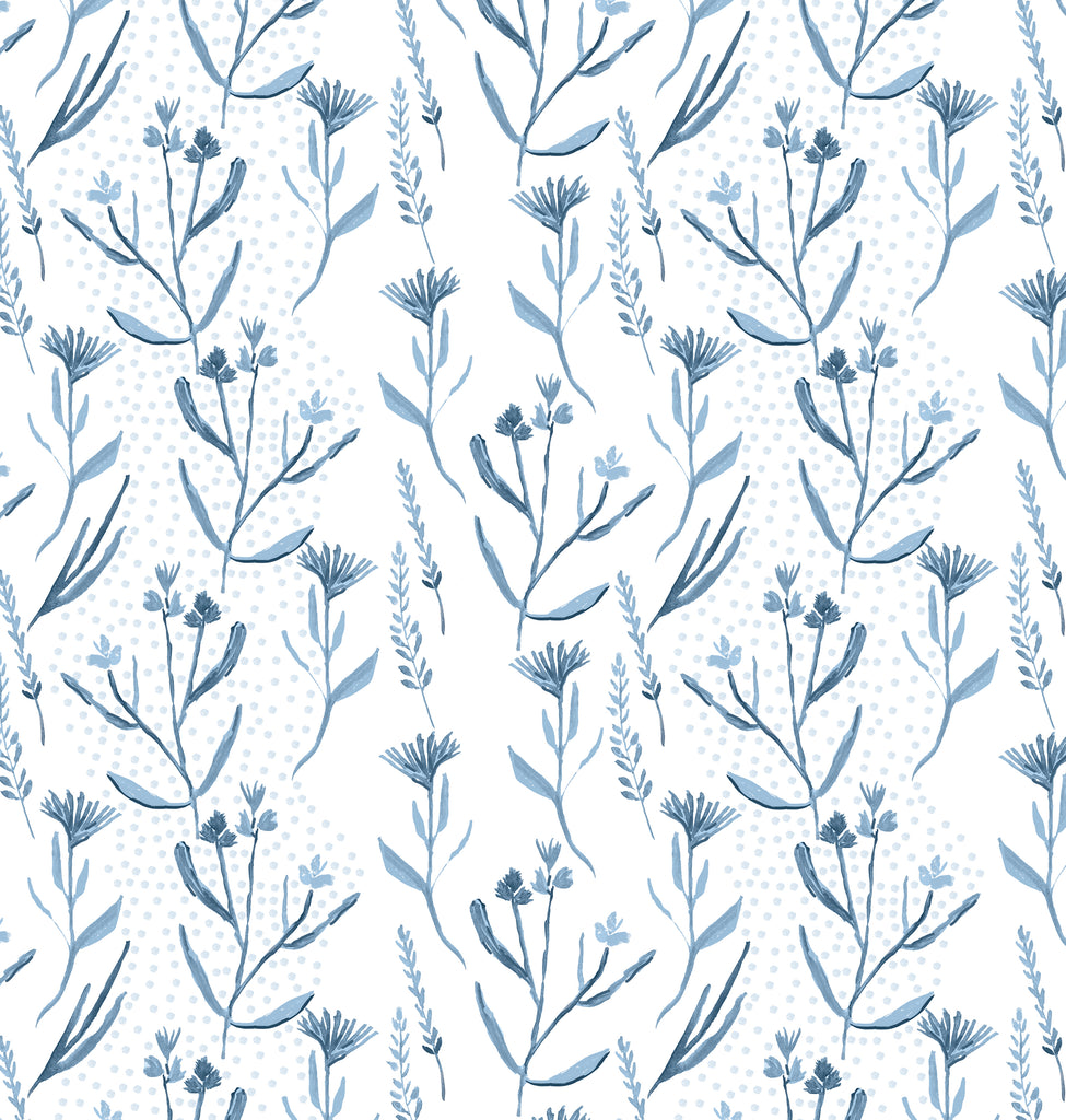 Iris Dot Blue Linen Cotton