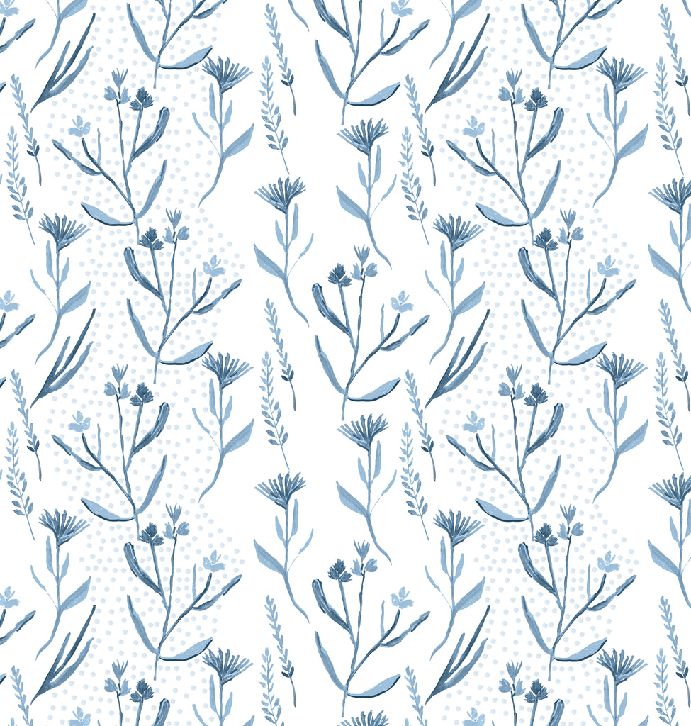 Iris Blue Print Wallpaper