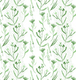 Iris Green Print Wallpaper