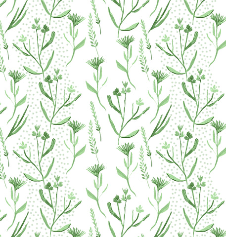 Bird Green Print Wallpaper