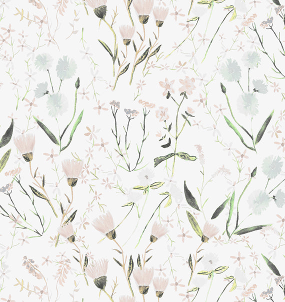 Spring Wildflowers Blush Linen