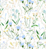 Spring Wildflowers Periwinkle Linen